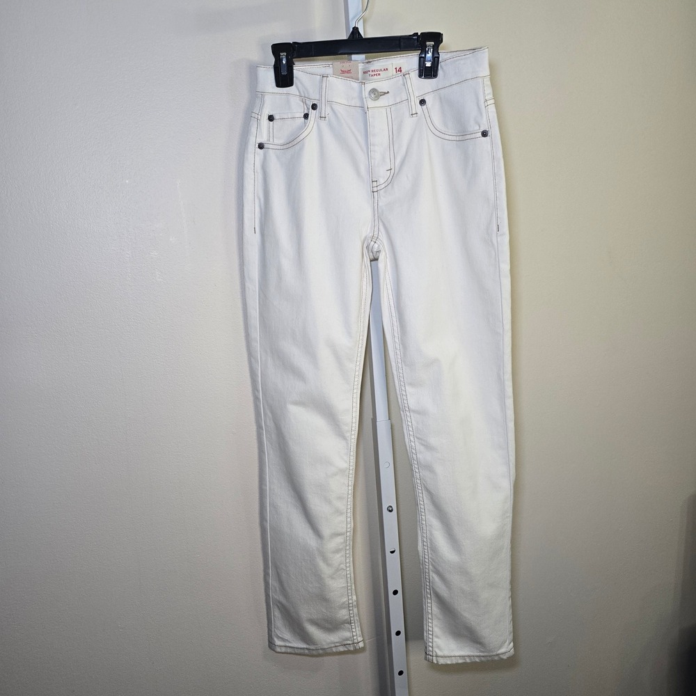 Levis 502 Regular Taper White Jeans‎ Girls L 29 W 27 Size 14R NWT